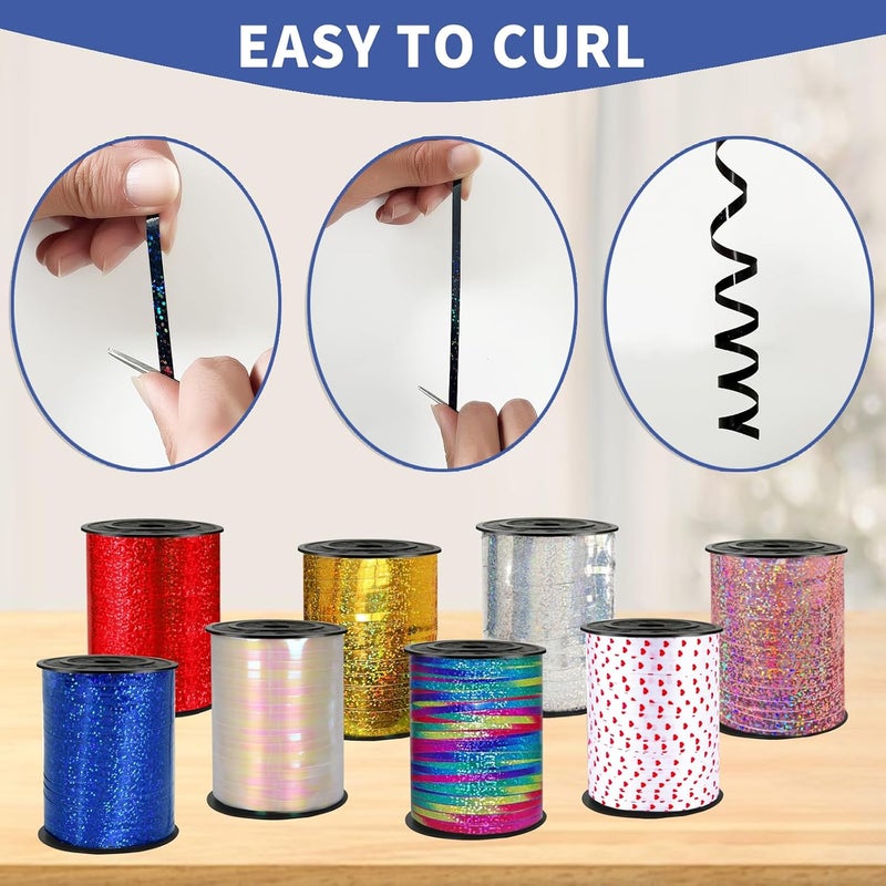 WFAUIBR 500 Yards Black Shiny Curling Ribbon Wrap, Party Craft Decoration for Balloons, Parties, Crafts - Image 4